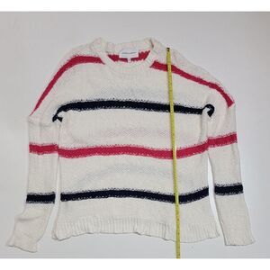 Cupcakes And Cashmere Revolve White Stripe High Low Madden Sweater Tunic Large